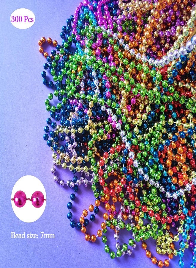 Becfupo 300 Pack 31.5 Inch 7mm Mardi Gras Beaded Necklaces, 12 Colors Mardi Gras Necklaces For Mardi Gras Festival Decoration, Parade, Costume Party - Image 4
